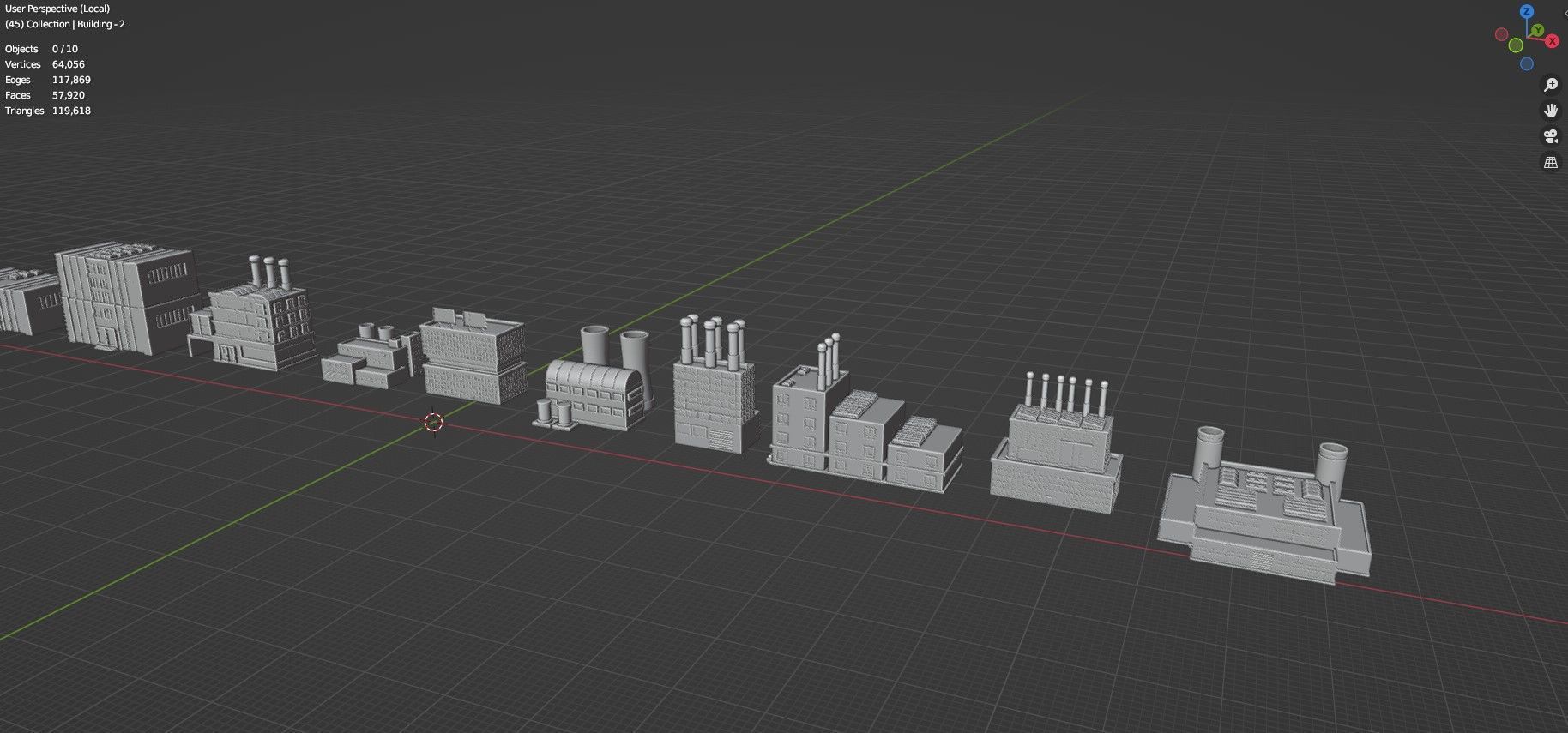 Low Poly Industrial Building Pack Of 40 -Game Ready -Untextured Low-poly 3D model_20