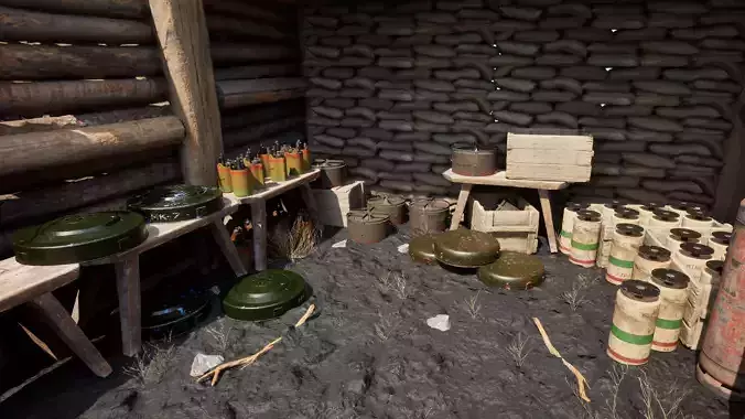 British WW2 Mine Pack 3D Model Collection