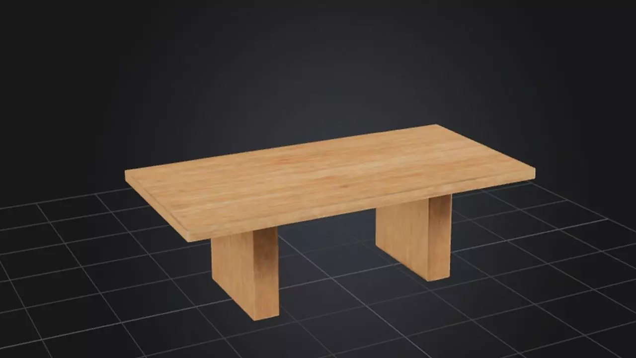Wooden Table 3D model_0