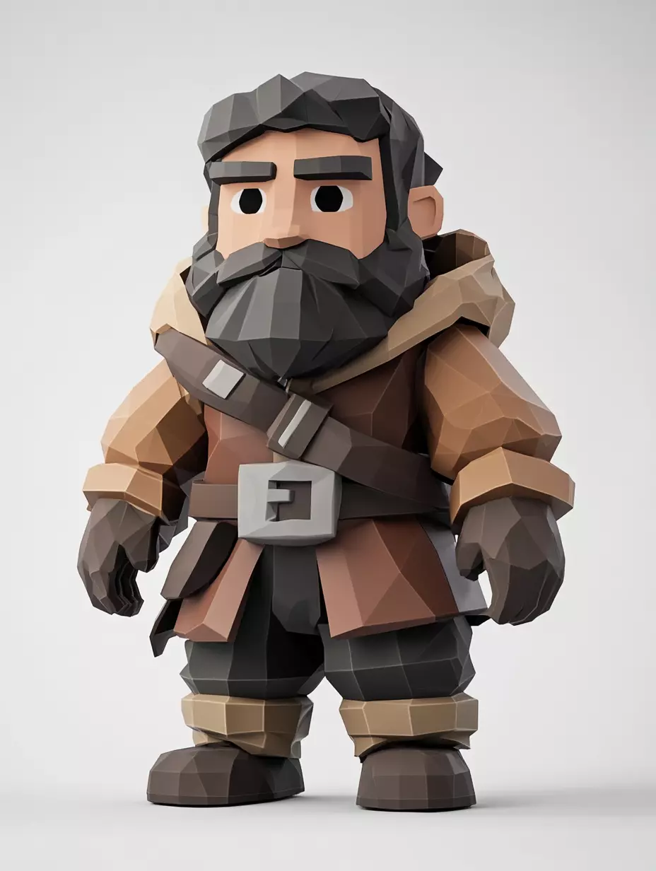 Medieval Lumberjack - Low Poly 3D Model for Games 3D model