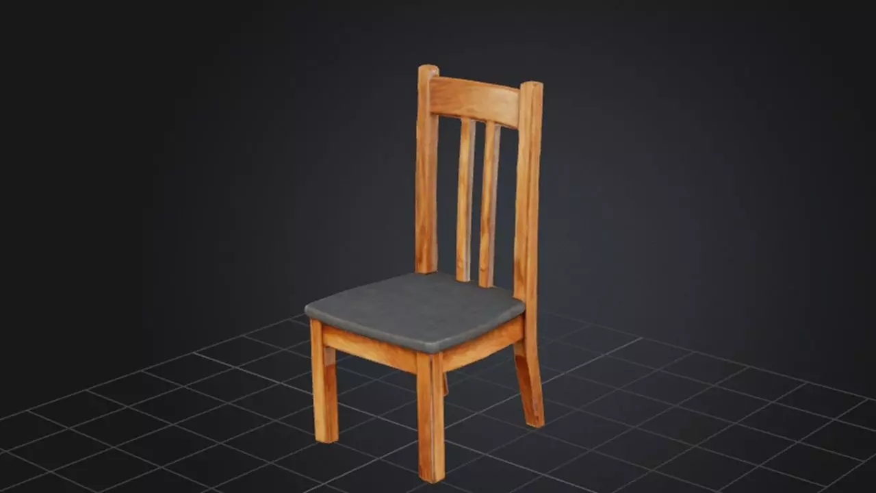 Solitary Chair in Shadowed Space 3D model
