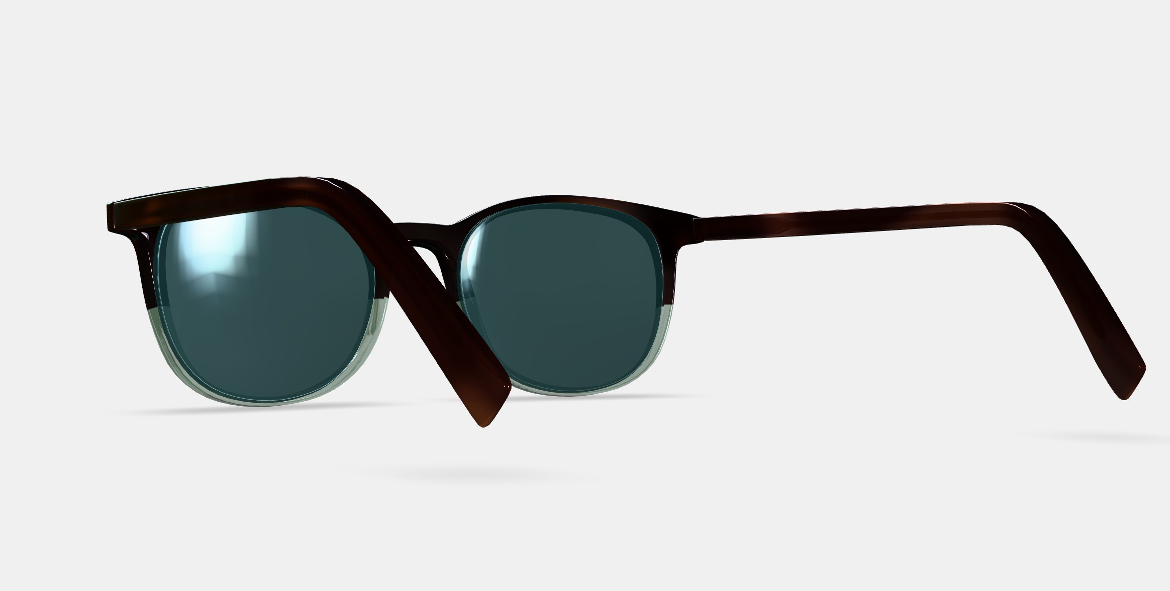 Durand Sunglasses in Green Garnet Fade 3D model_4