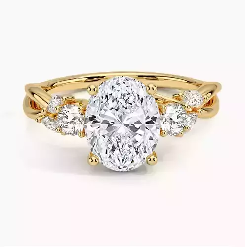 Willow 3 stone diamond engagement ring 3D print model