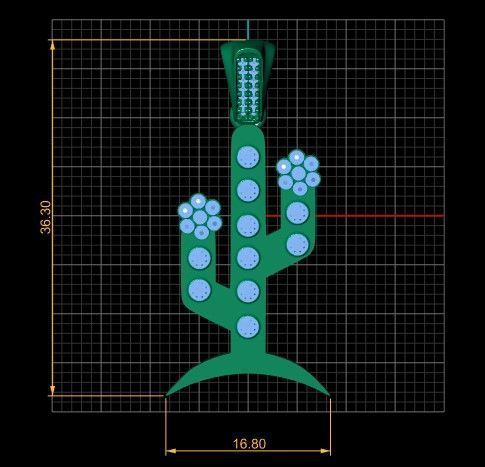 CACTUS TREE PENDANT 3D PRINTABLE MODEL  3D print model_4