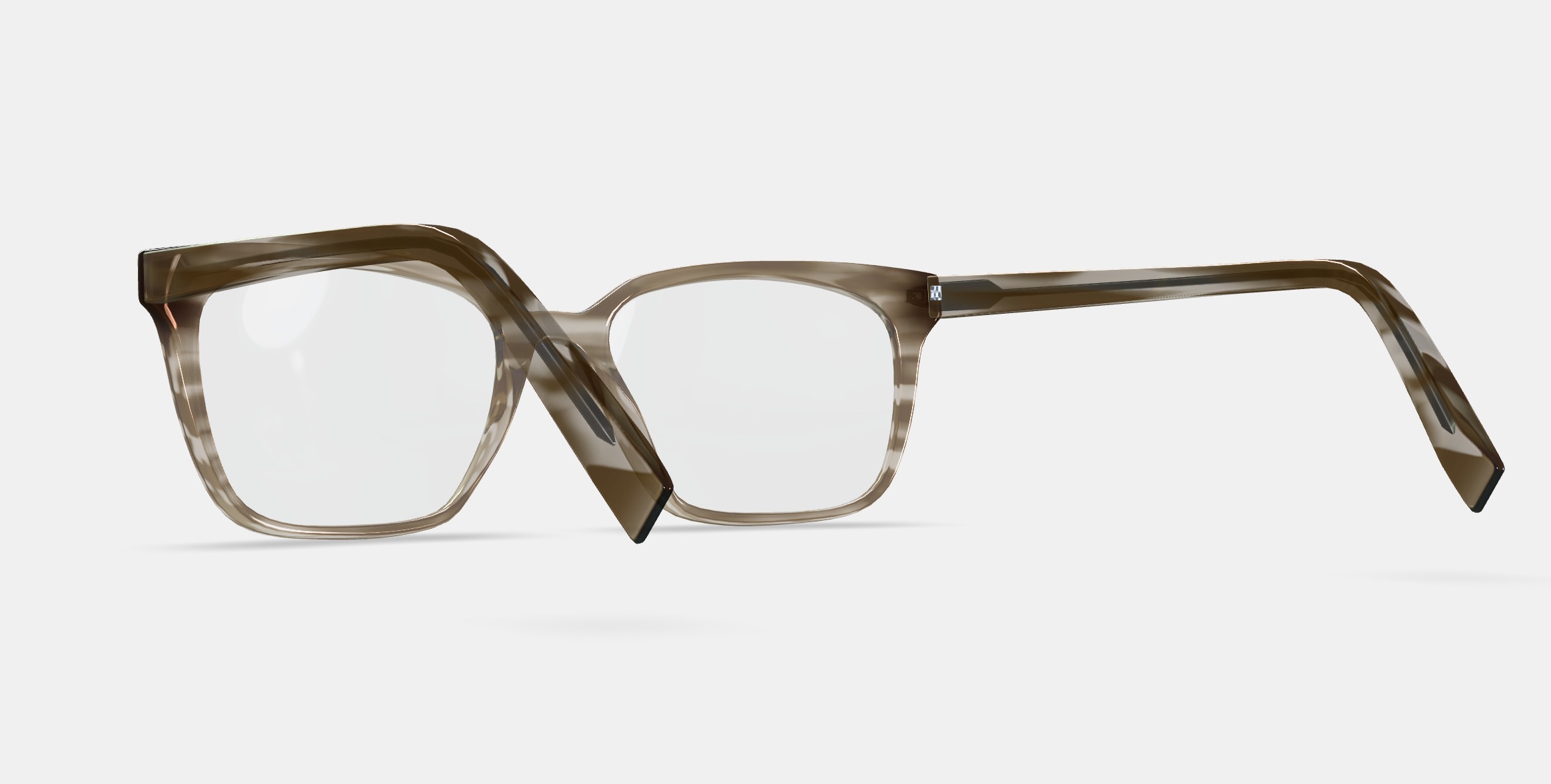 Hughes Low Bridge Fit Eyeglasses in Chestnut Crystal 3D model_3