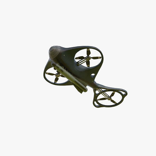 Drone with Missile Low-poly 3D model