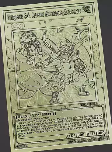 Number 64 Ronin Raccoon Sandayu - yu-gi-oh 3D print model