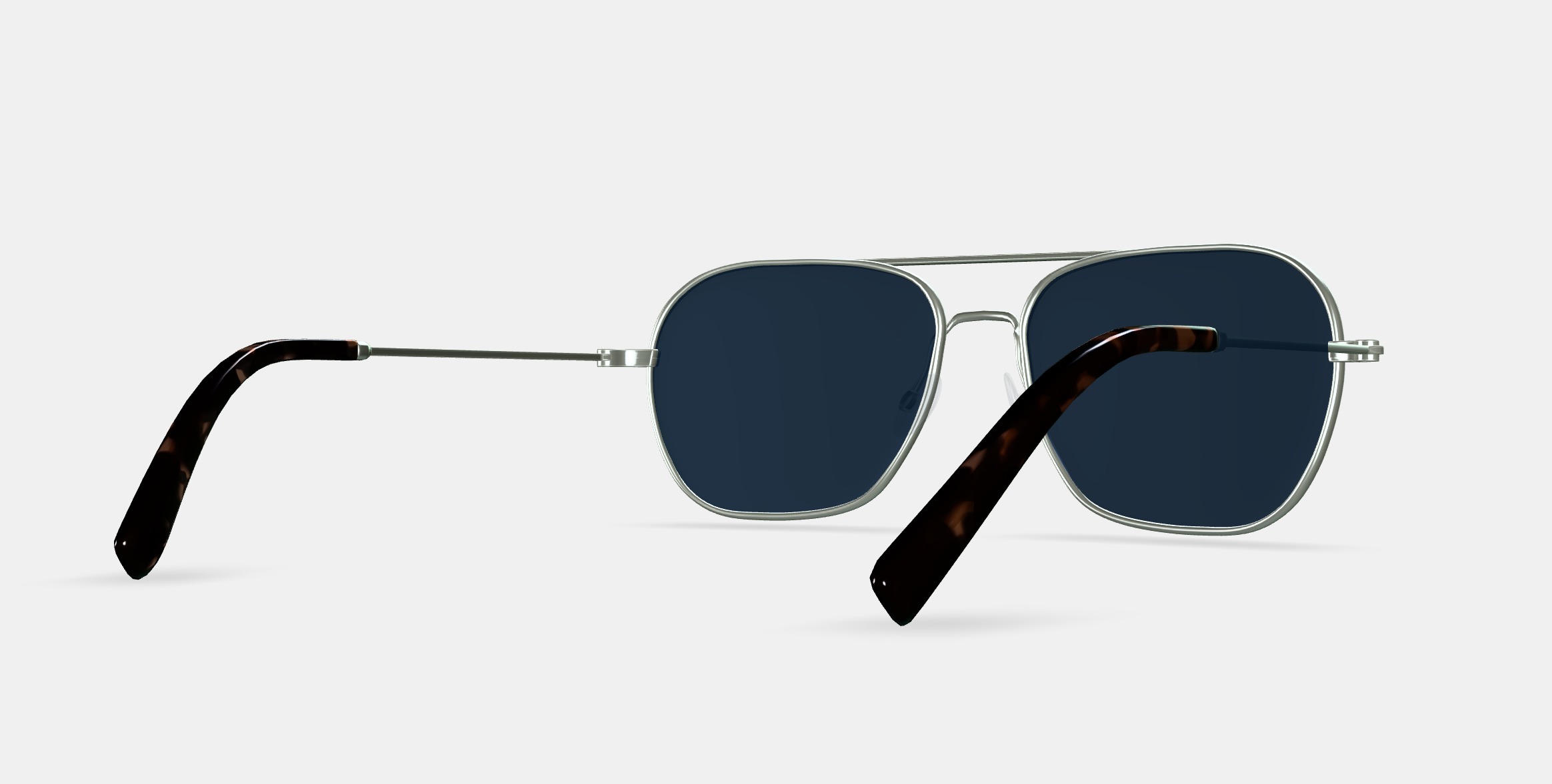 Abe Sunglasses in Polished Silver 3D model_6