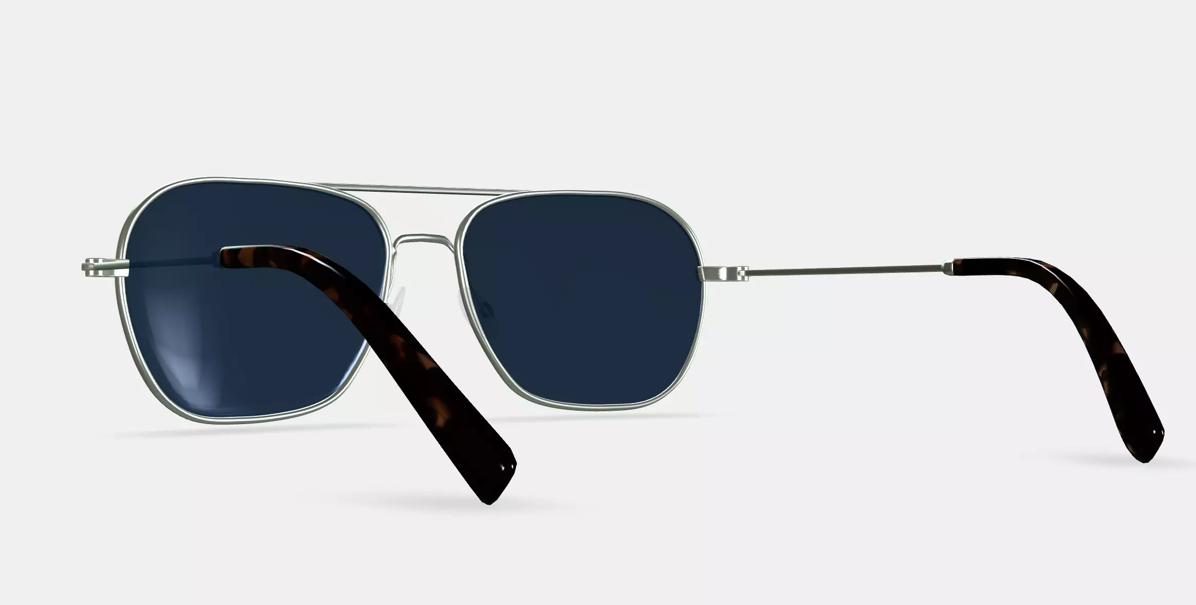 Abe Sunglasses in Polished Silver 3D model_0