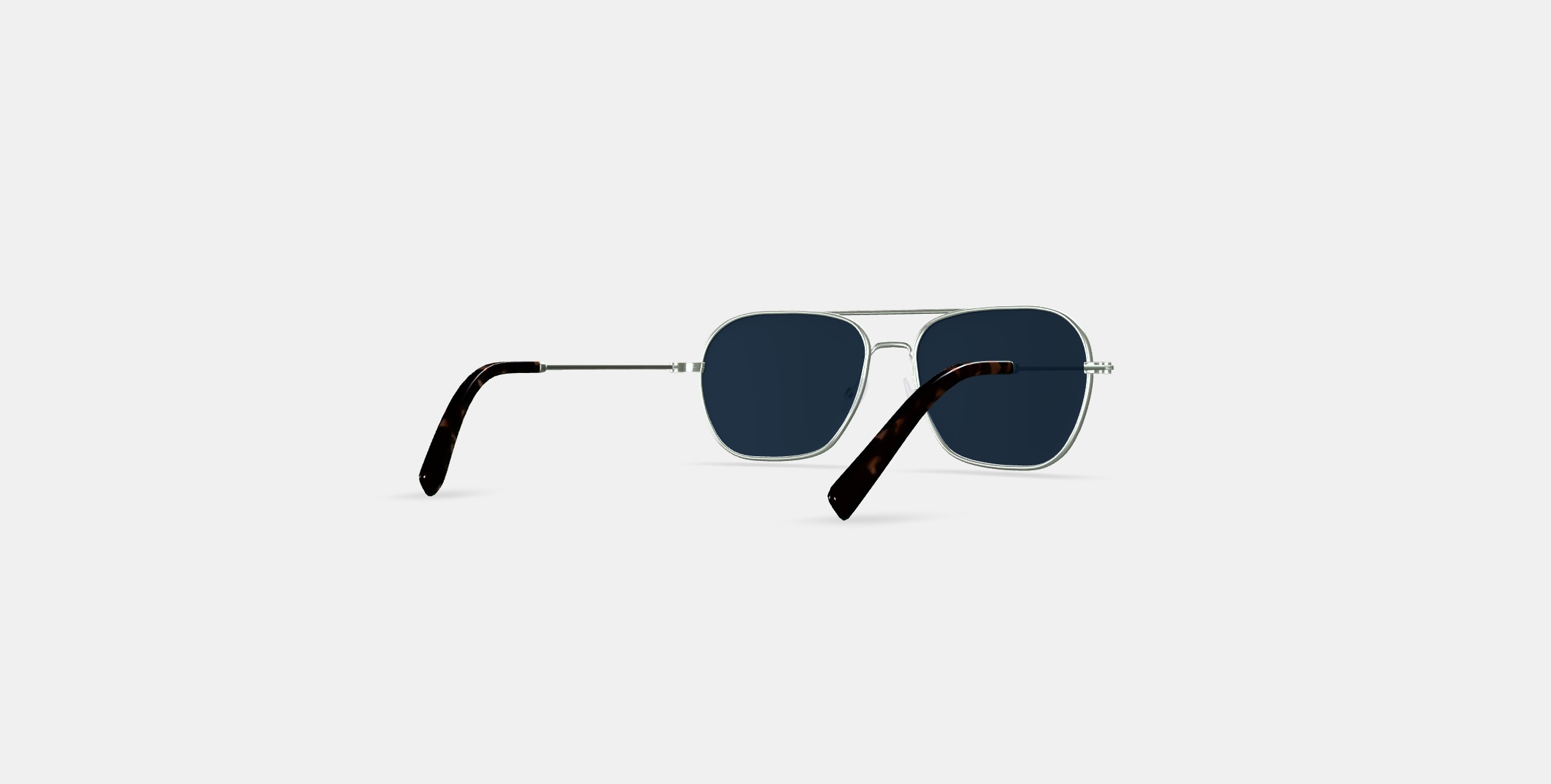 Abe Sunglasses in Polished Silver 3D model_5