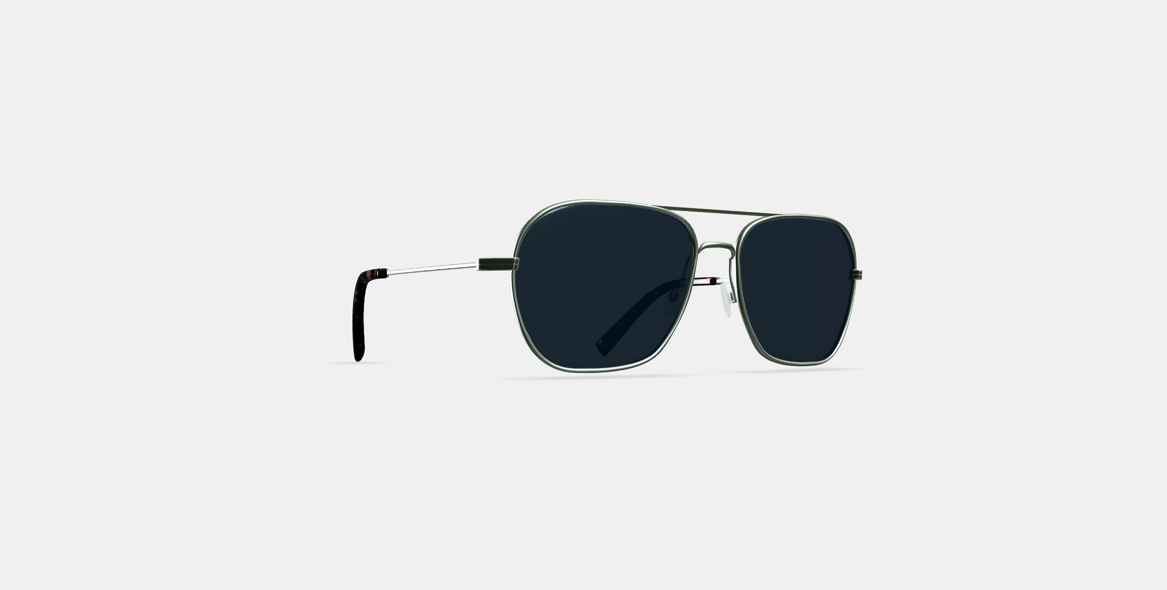 Abe Sunglasses in Polished Silver 3D model_2