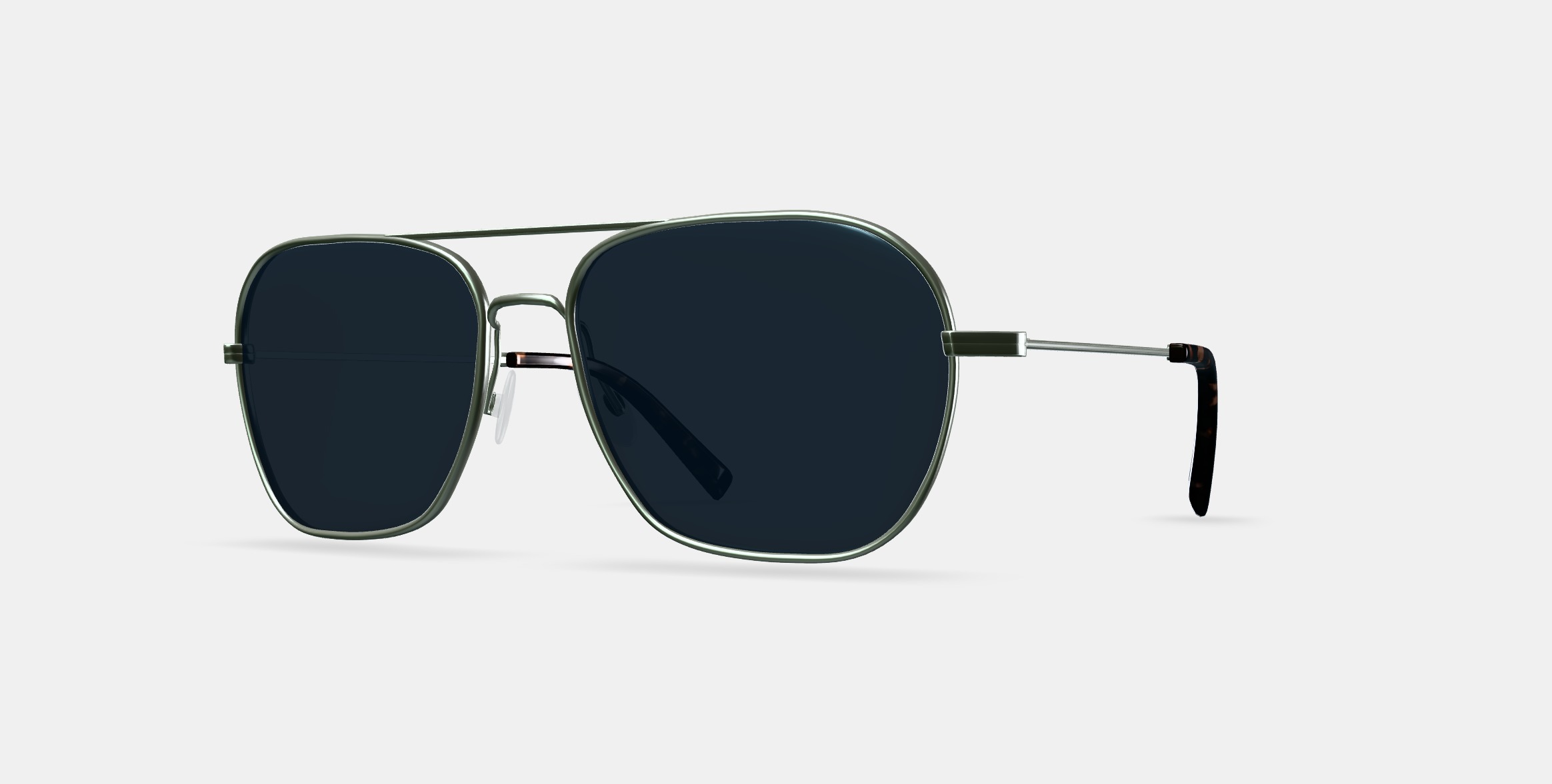 Abe Sunglasses in Polished Silver 3D model_13