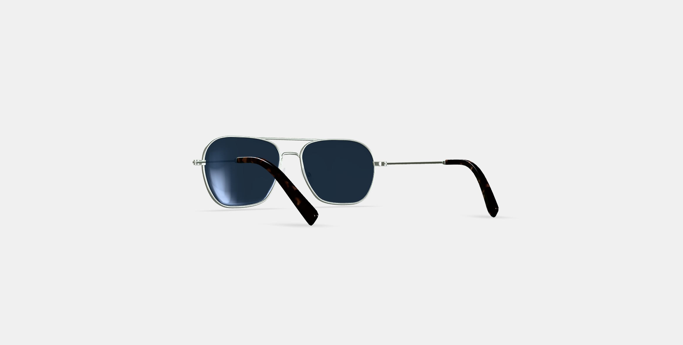Abe Sunglasses in Polished Silver 3D model_16
