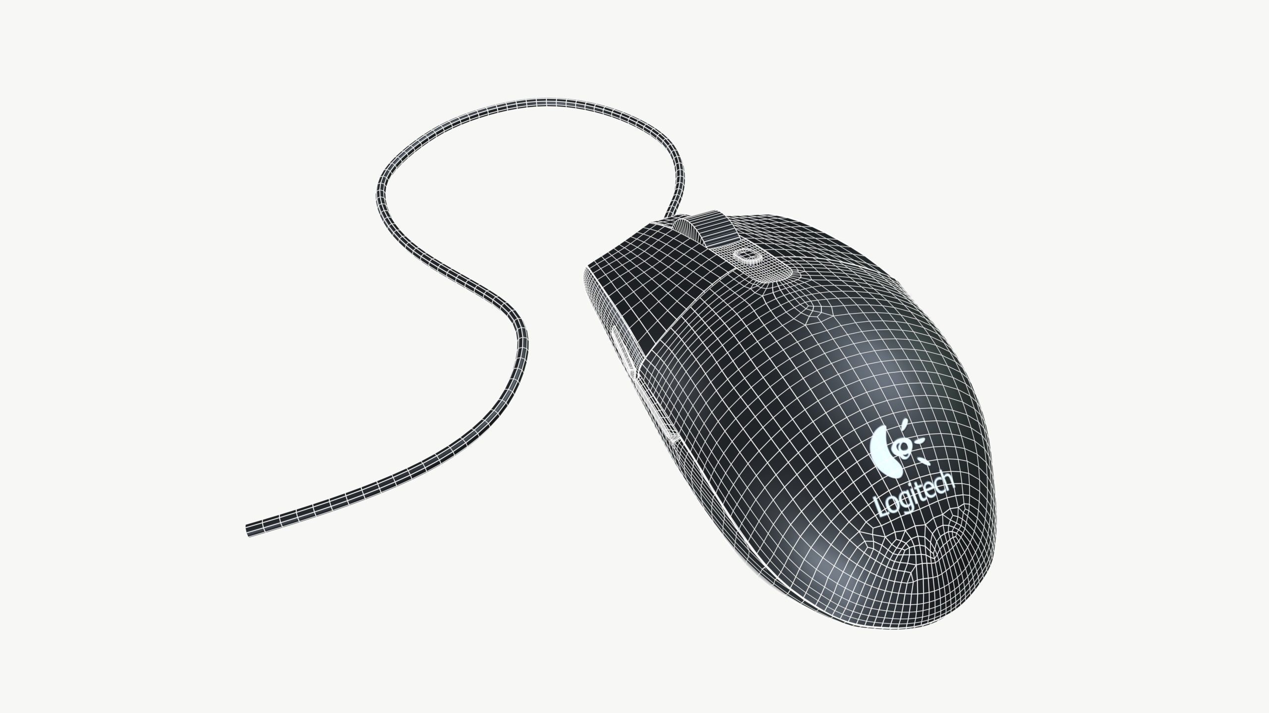 Computer Mouse Low-poly 3D model_7