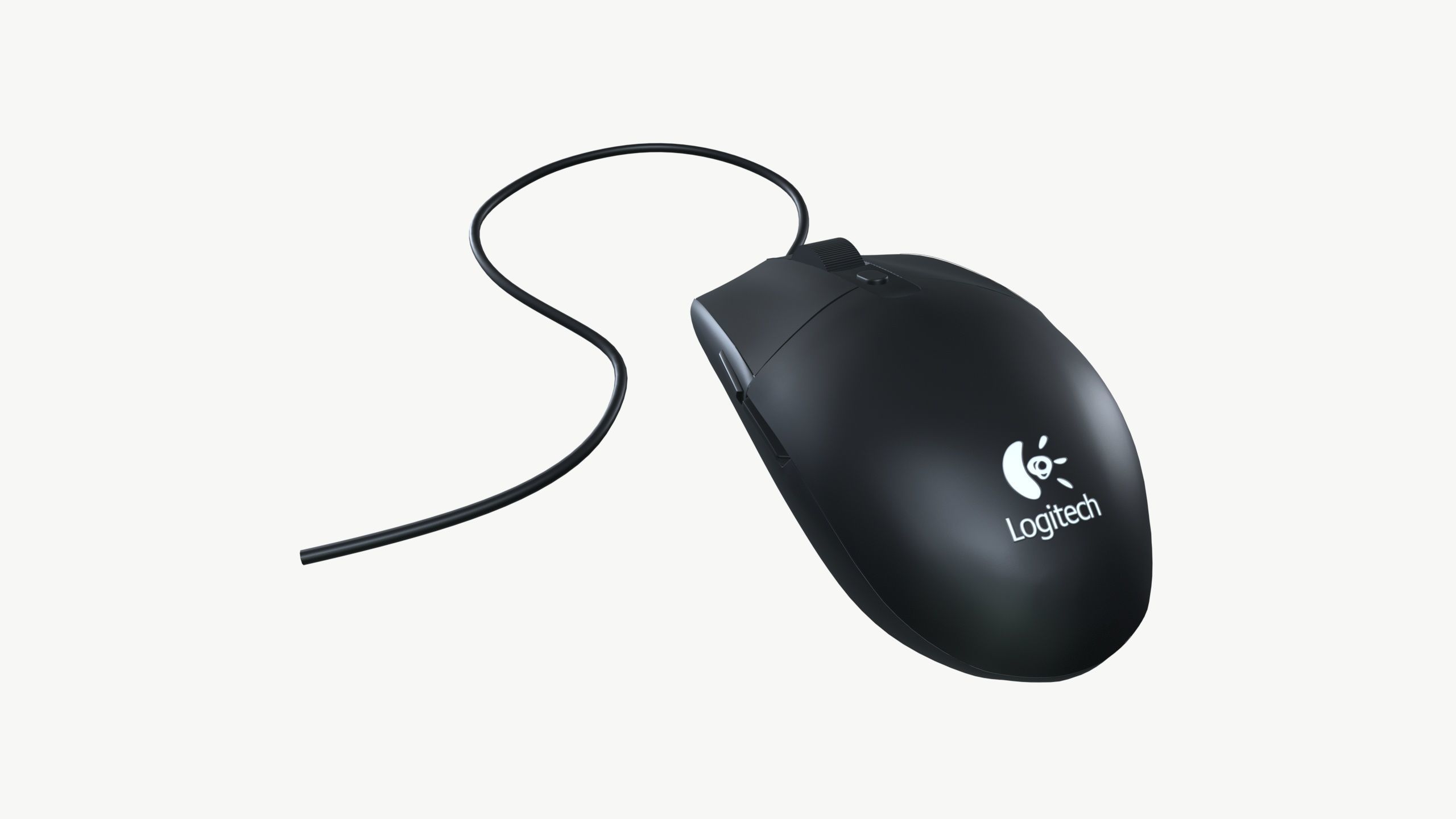 Computer Mouse Low-poly 3D model_3