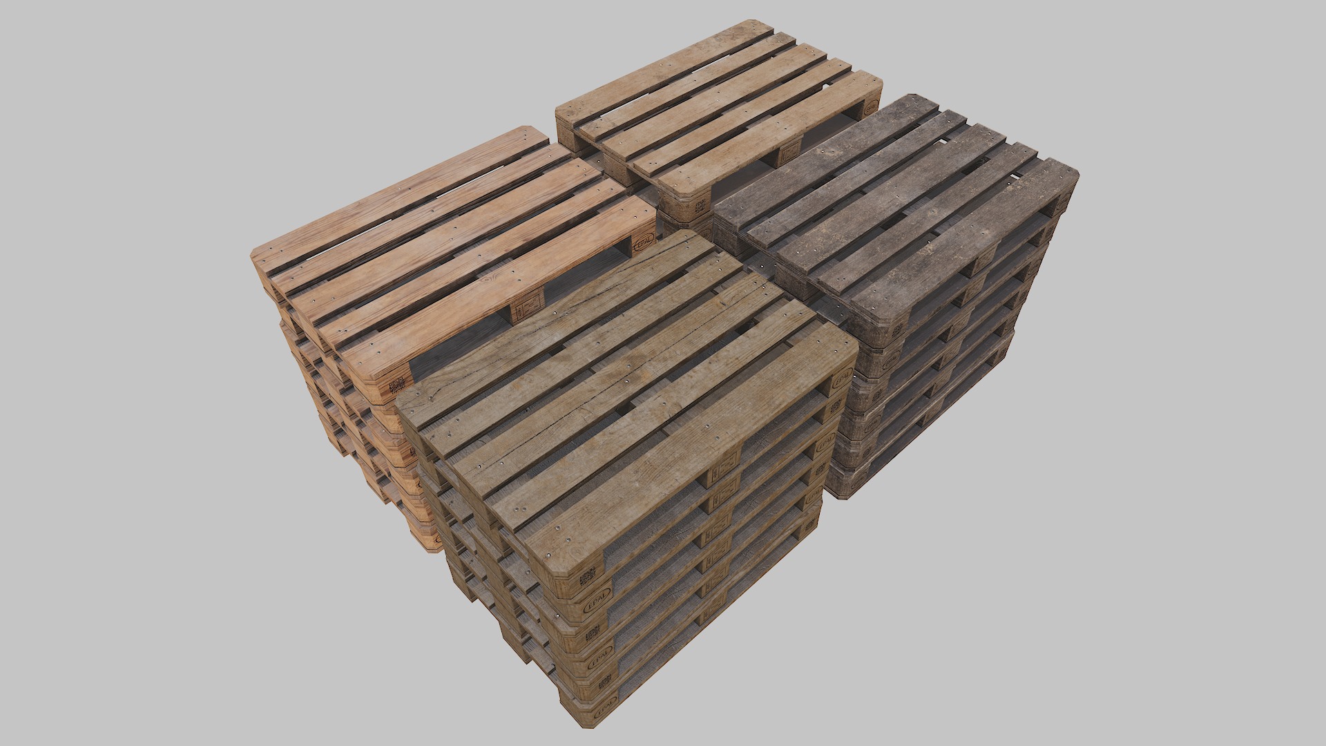 Covered barrels radiation Low-poly 3D model_22