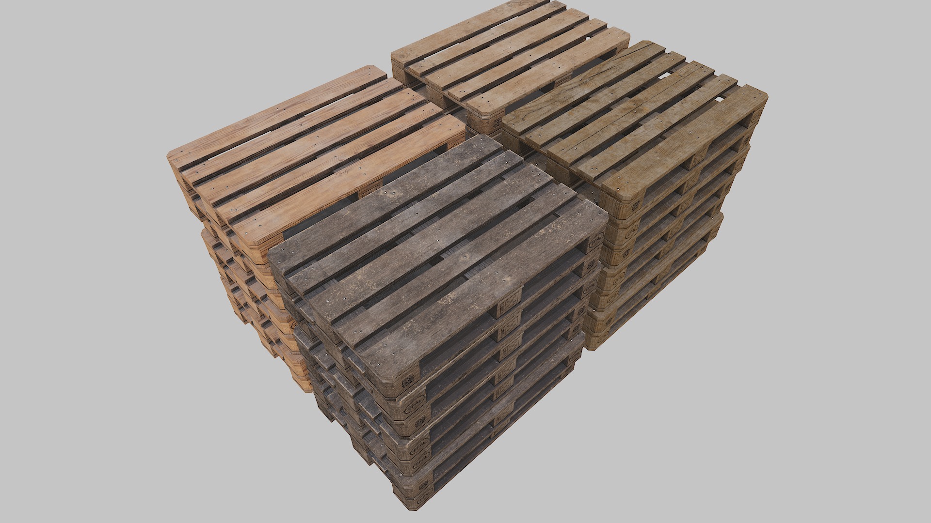 Covered barrels radiation Low-poly 3D model_23