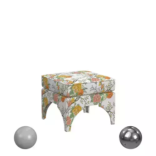  Cloth andCompany Carlisle Ottoman Red from Scalamandre 3D model
