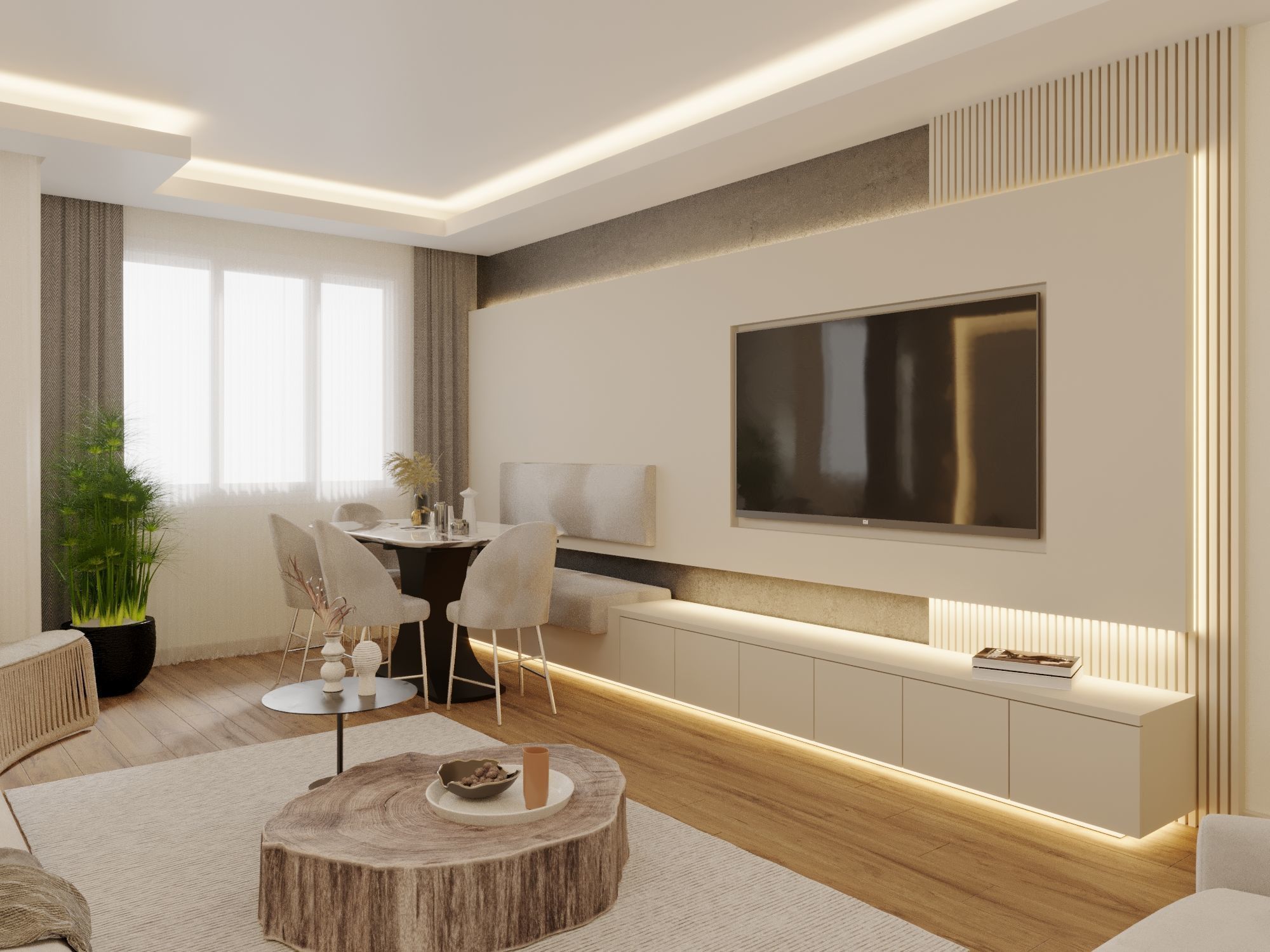 Living Room 3D Interior Scene 3D model_1