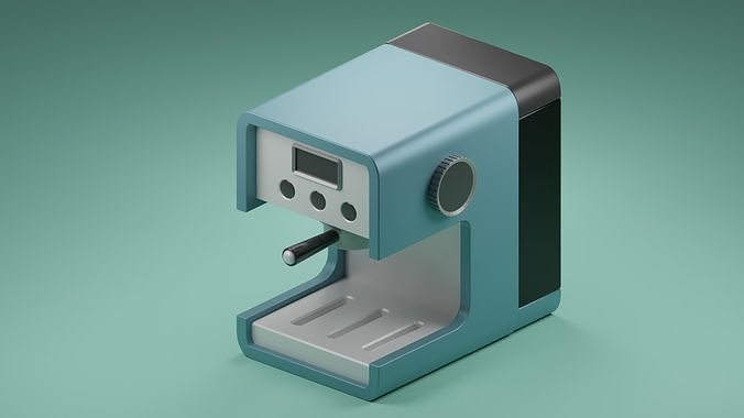 A stylized low poly mini coffee machine Free low-poly 3D model