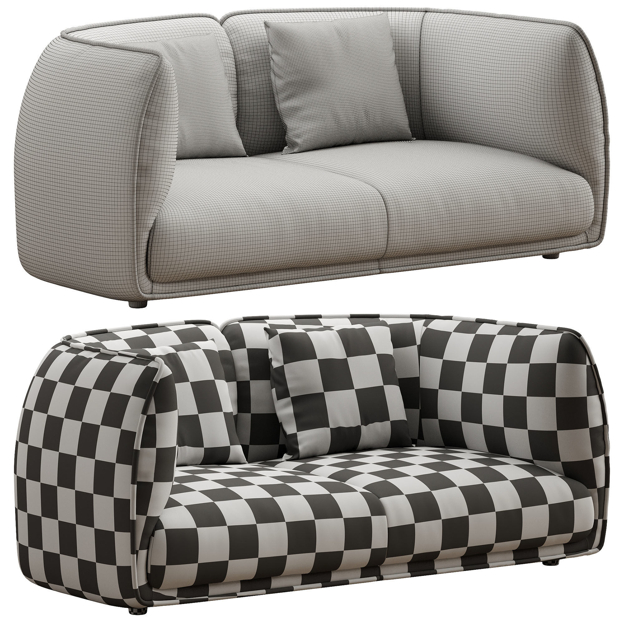 Chapman 2 Seater Fabric Sofa- Graphite Grey 3D model_23