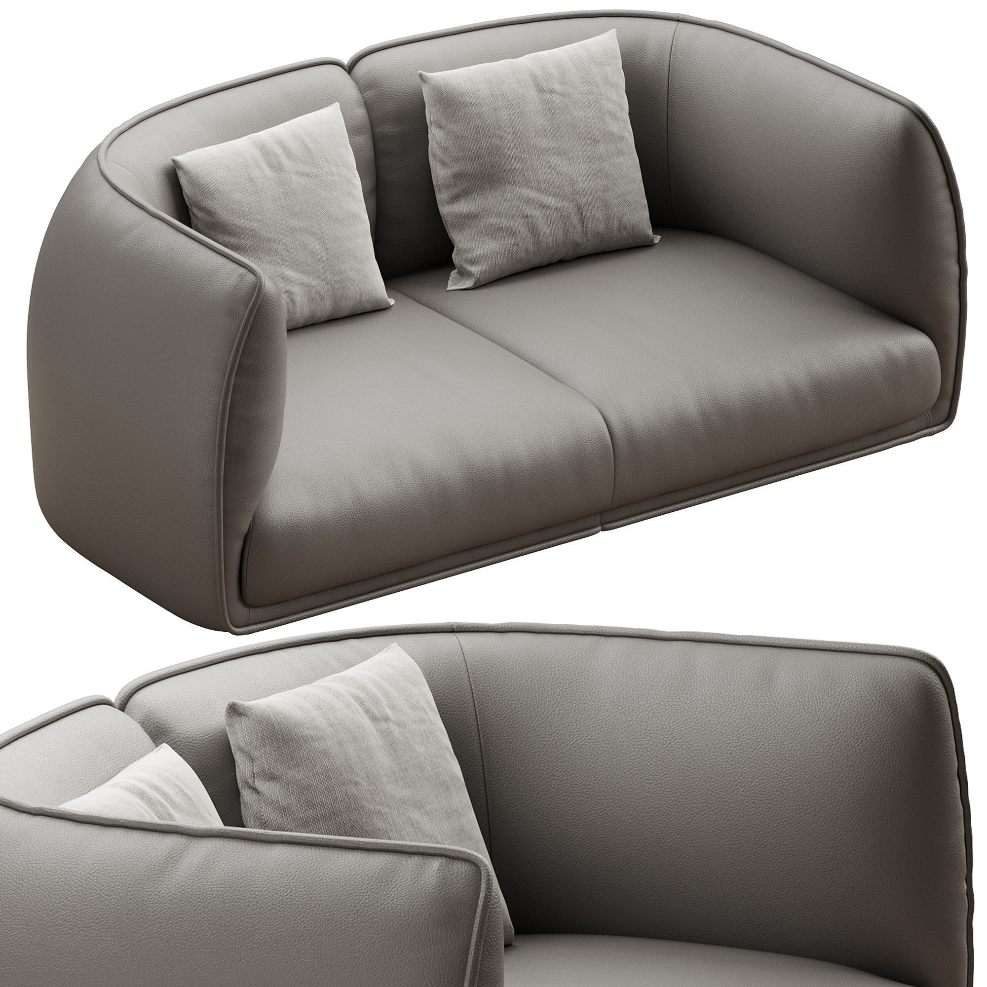 Chapman 2 Seater Fabric Sofa- Graphite Grey 3D model_26