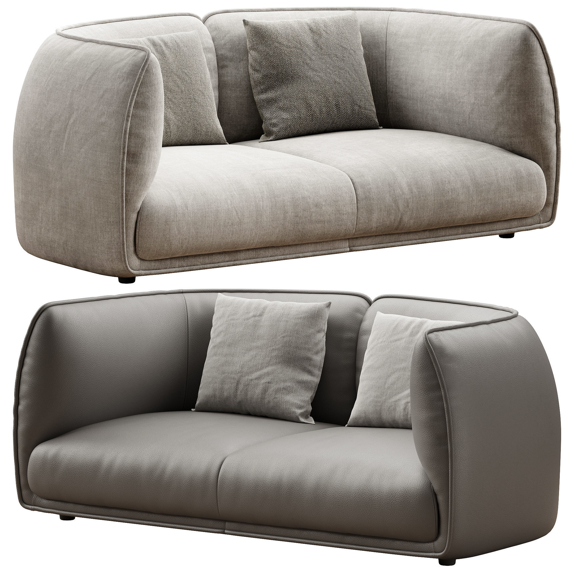 Chapman 2 Seater Fabric Sofa- Graphite Grey 3D model_25