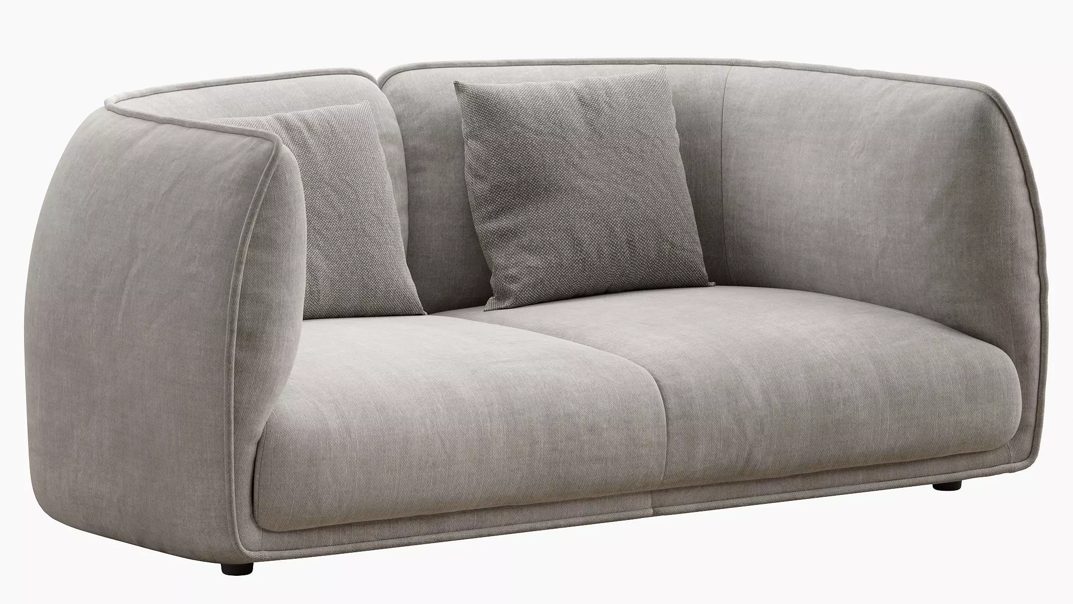Chapman 2 Seater Fabric Sofa- Graphite Grey 3D model_0