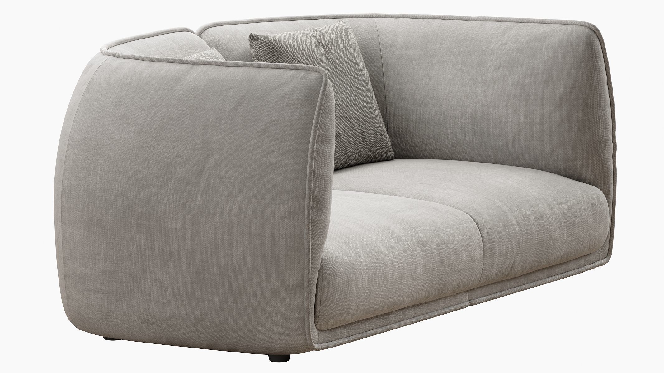 Chapman 2 Seater Fabric Sofa- Graphite Grey 3D model_2