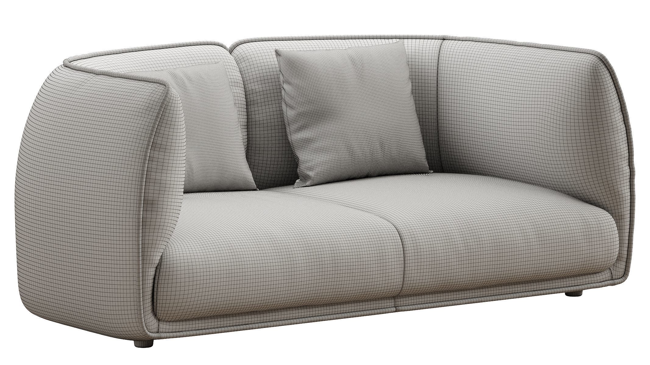 Chapman 2 Seater Fabric Sofa- Graphite Grey 3D model_17