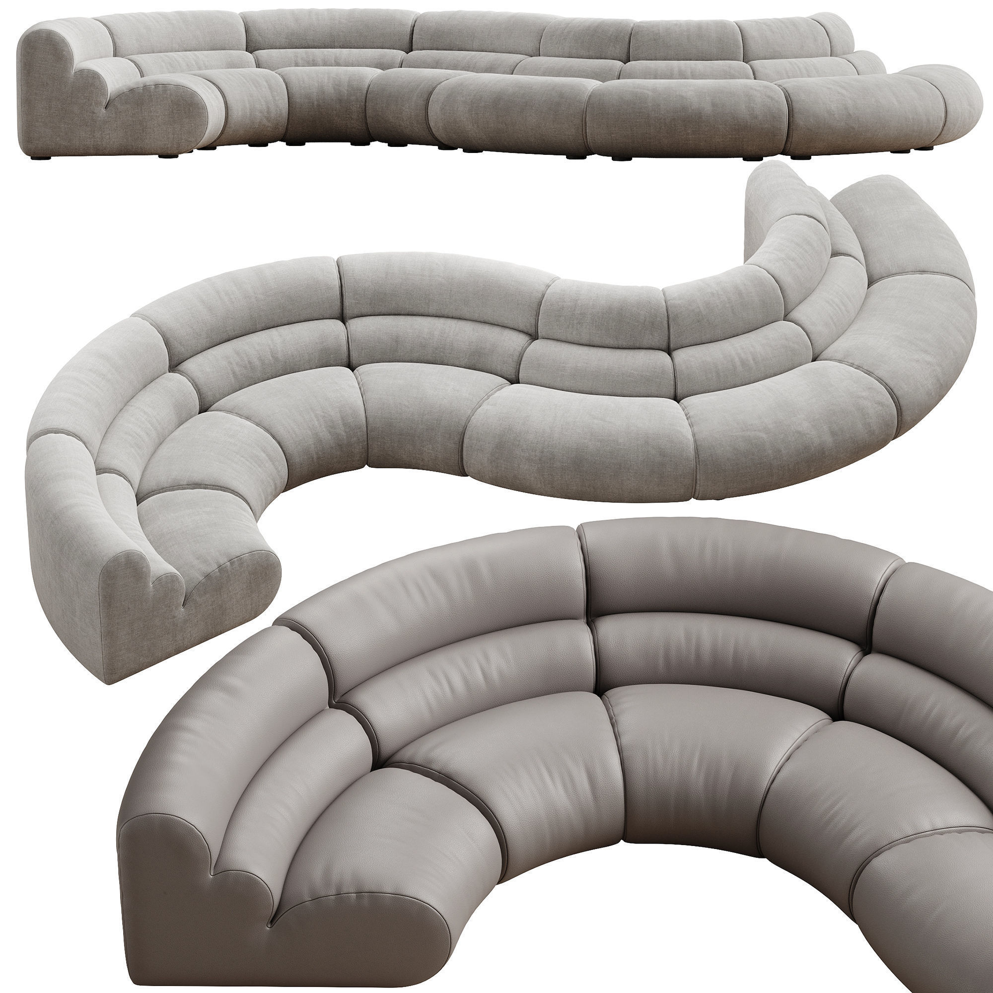 Modular Sofa Lindau inside corner 3D model_44