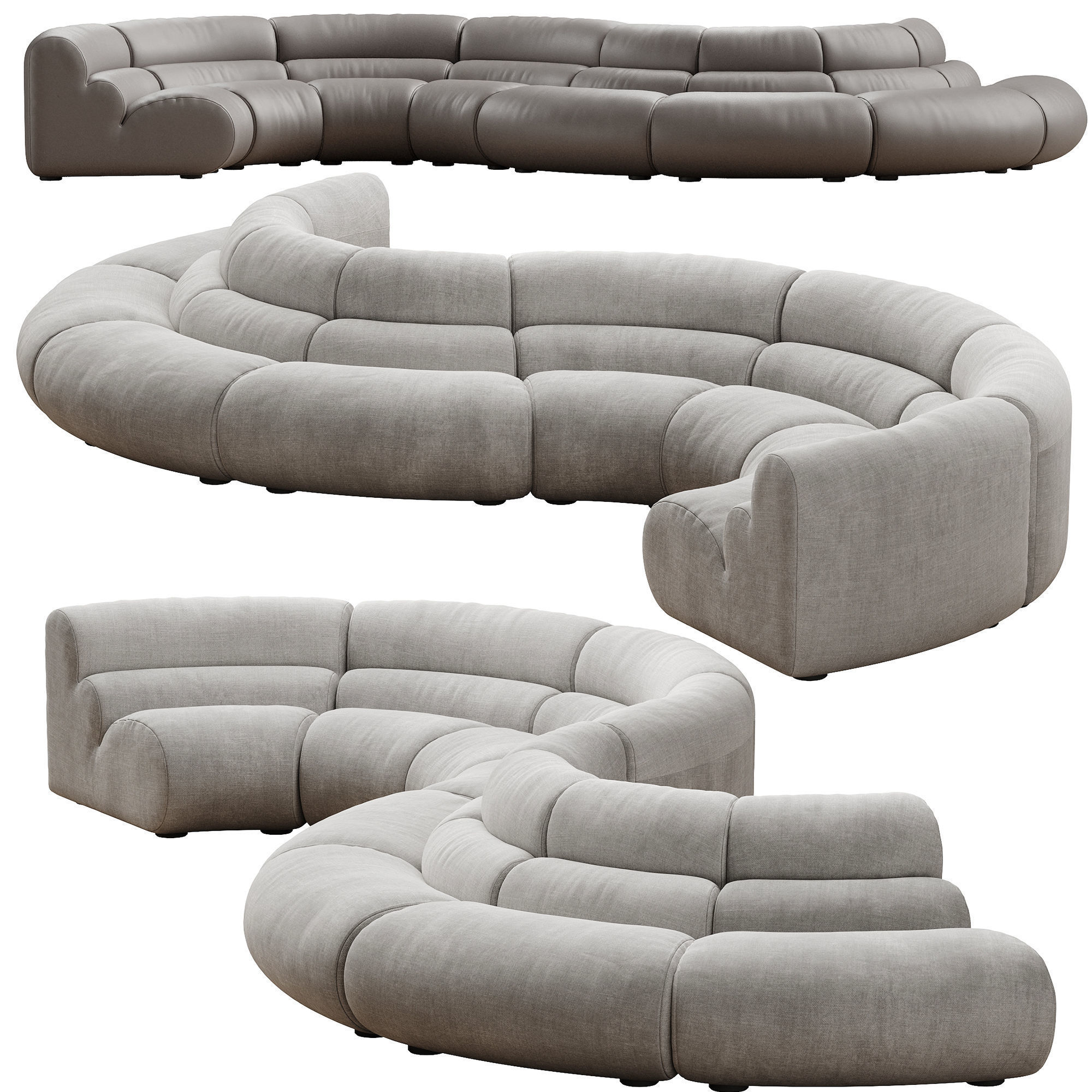 Modular Sofa Lindau inside corner 3D model_2