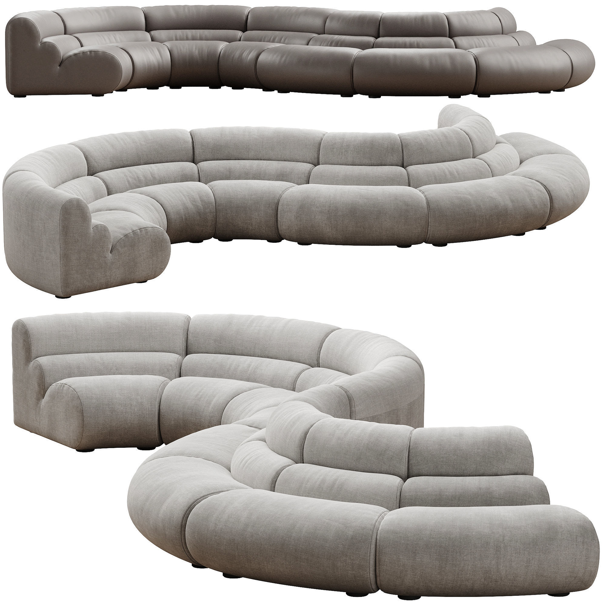 Modular Sofa Lindau inside corner 3D model_45