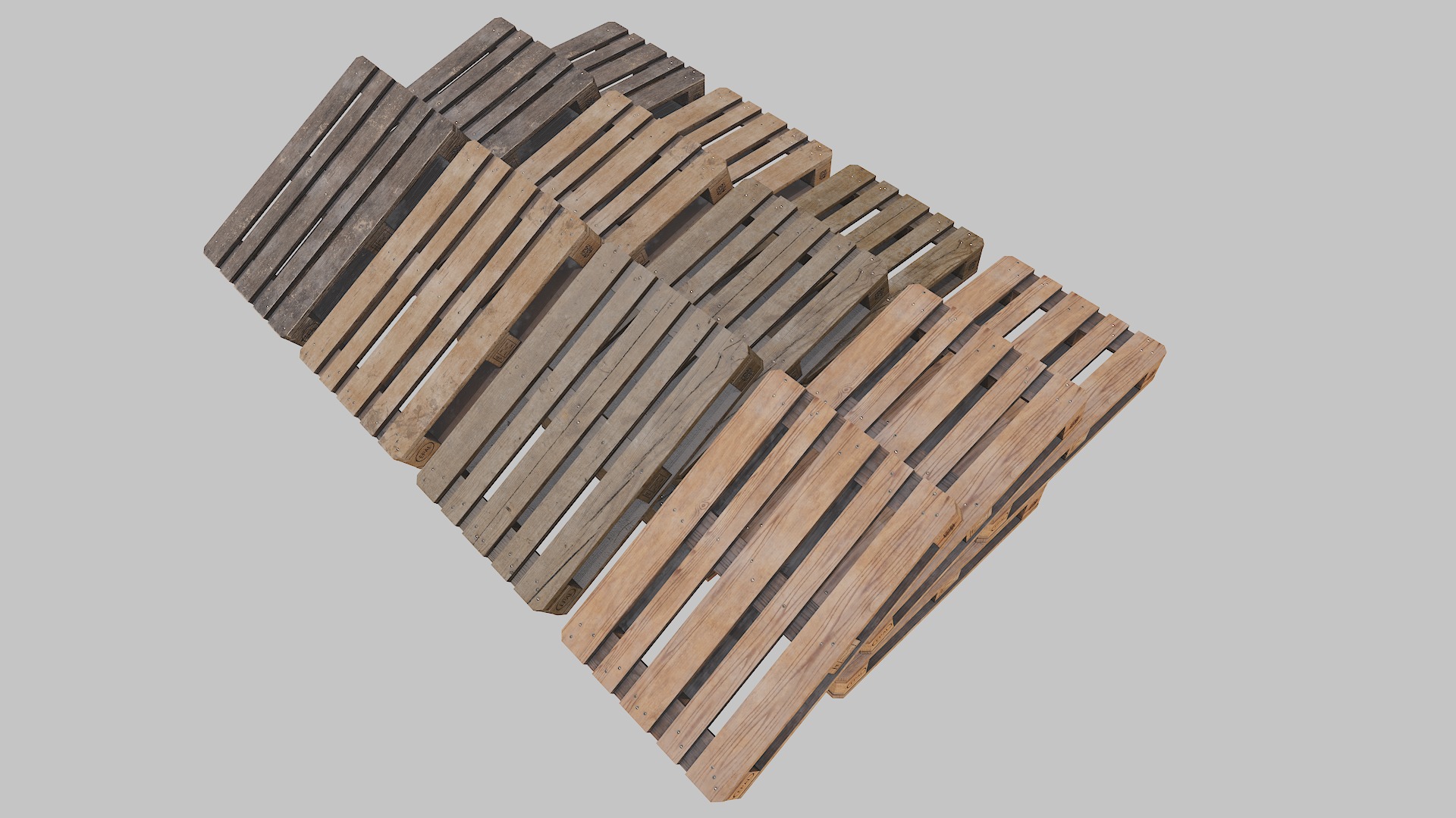 Covered barrels red Low-poly 3D model_24