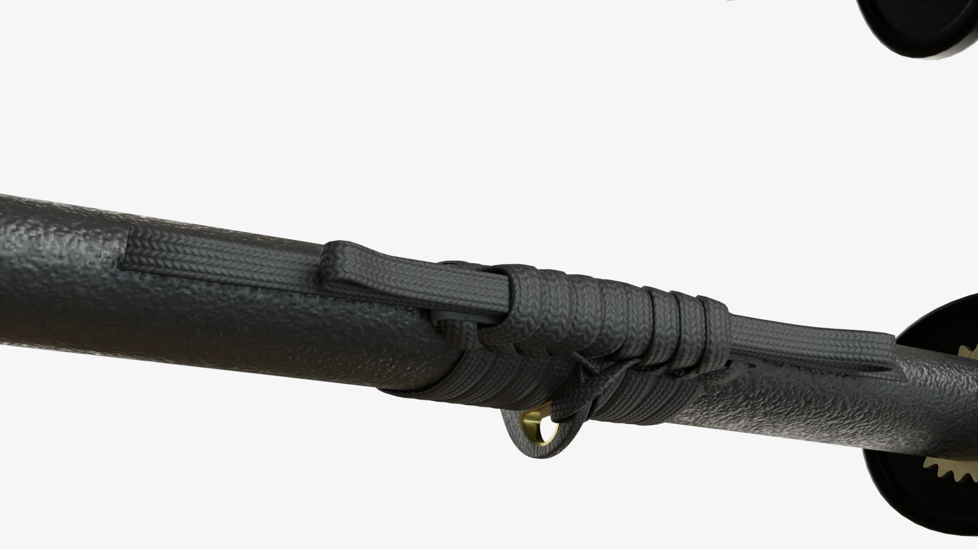 Black Katana a Saya a Sageo and Stand 3D model_5