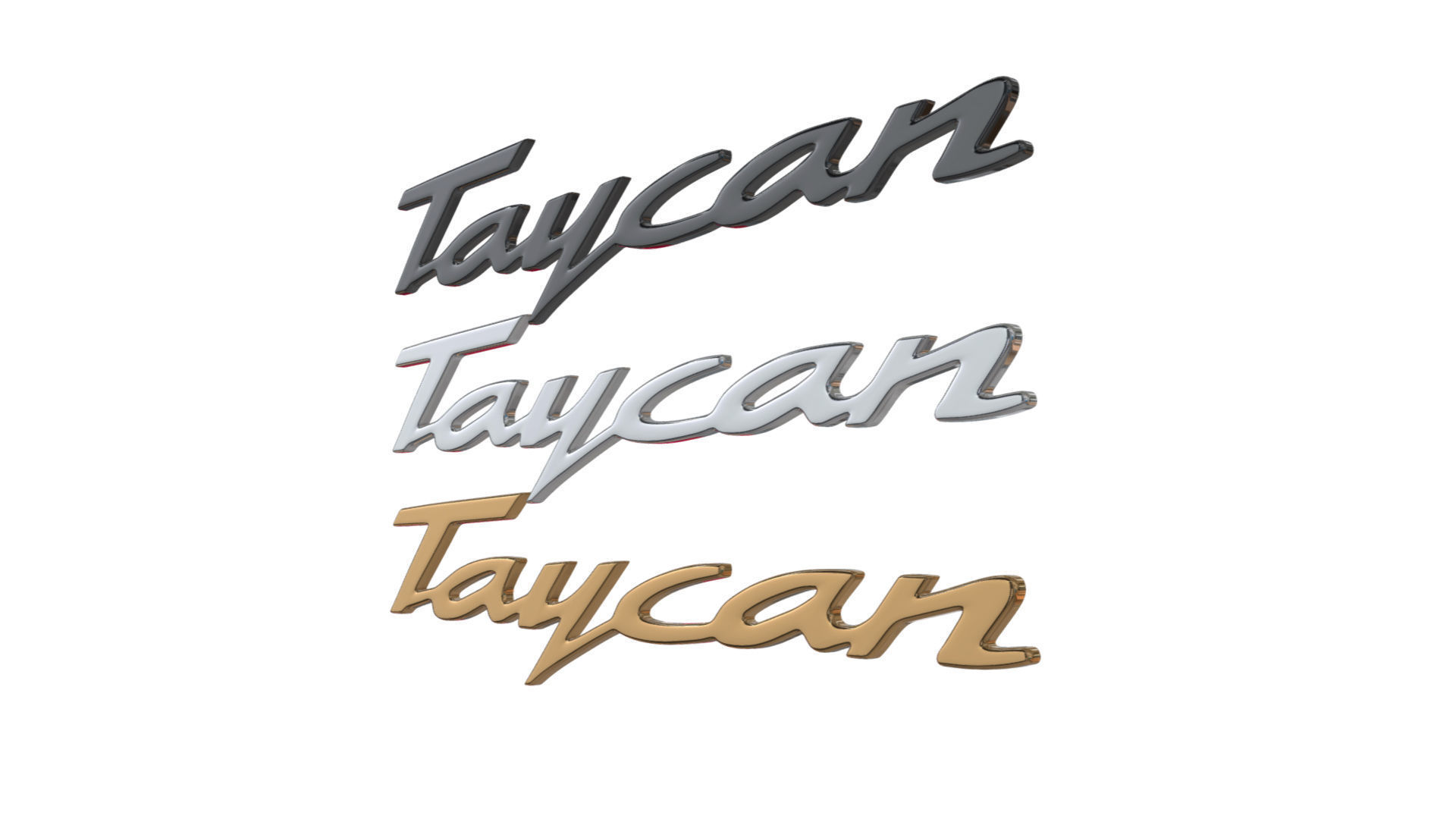 taycan Porsche emblem nameplate  3D print model_2
