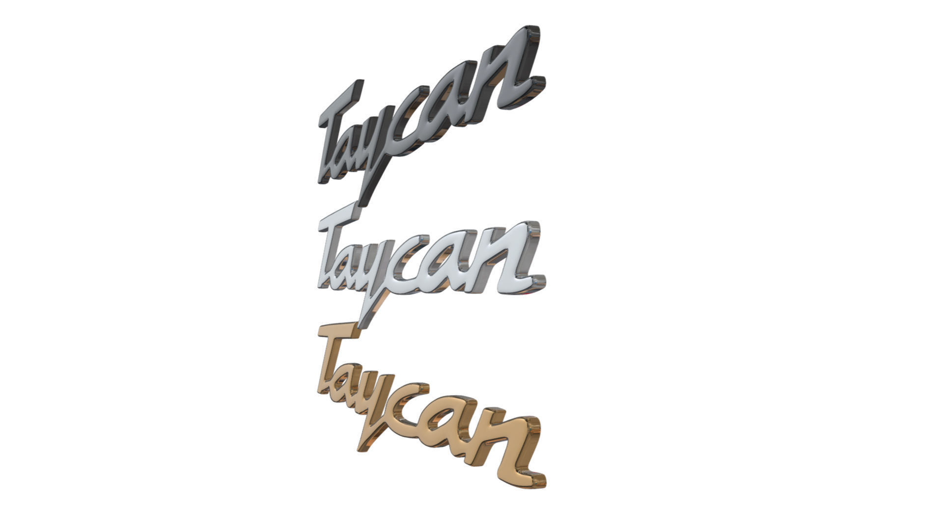 taycan Porsche emblem nameplate  3D print model_3