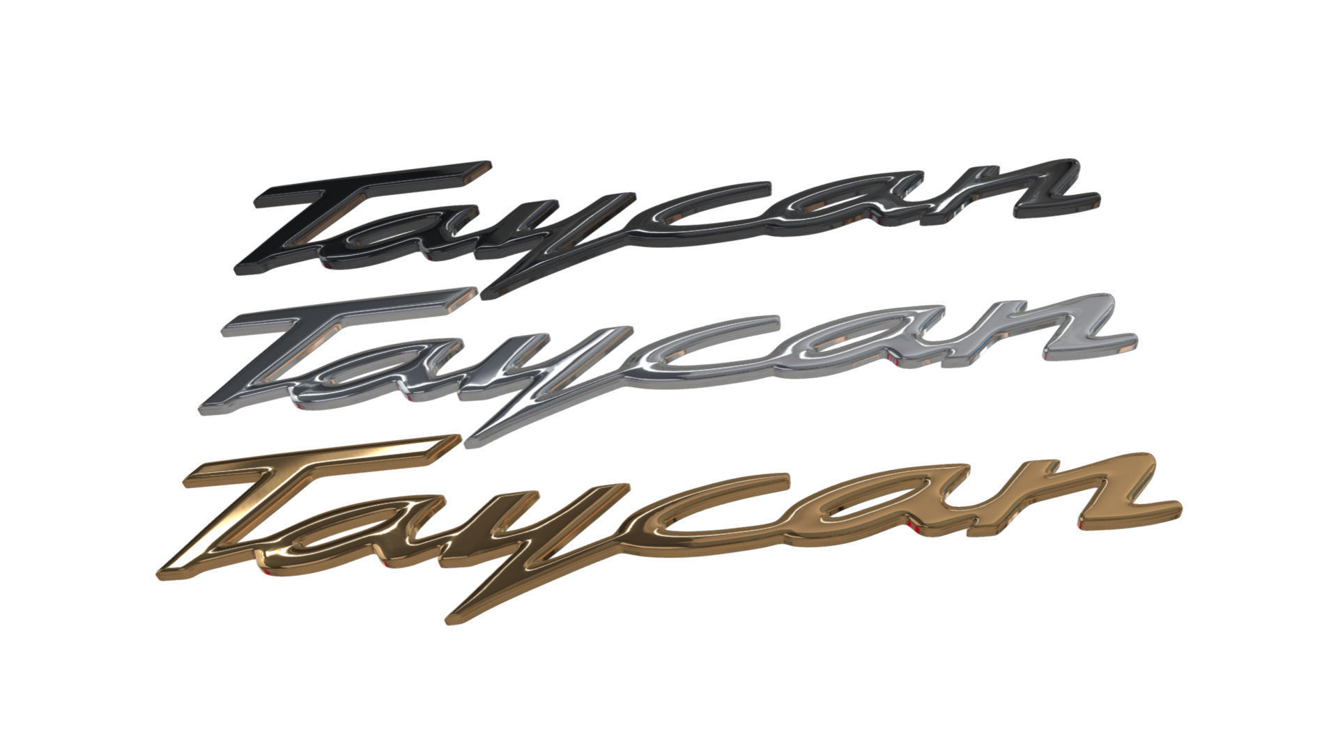 taycan Porsche emblem nameplate  3D print model_6