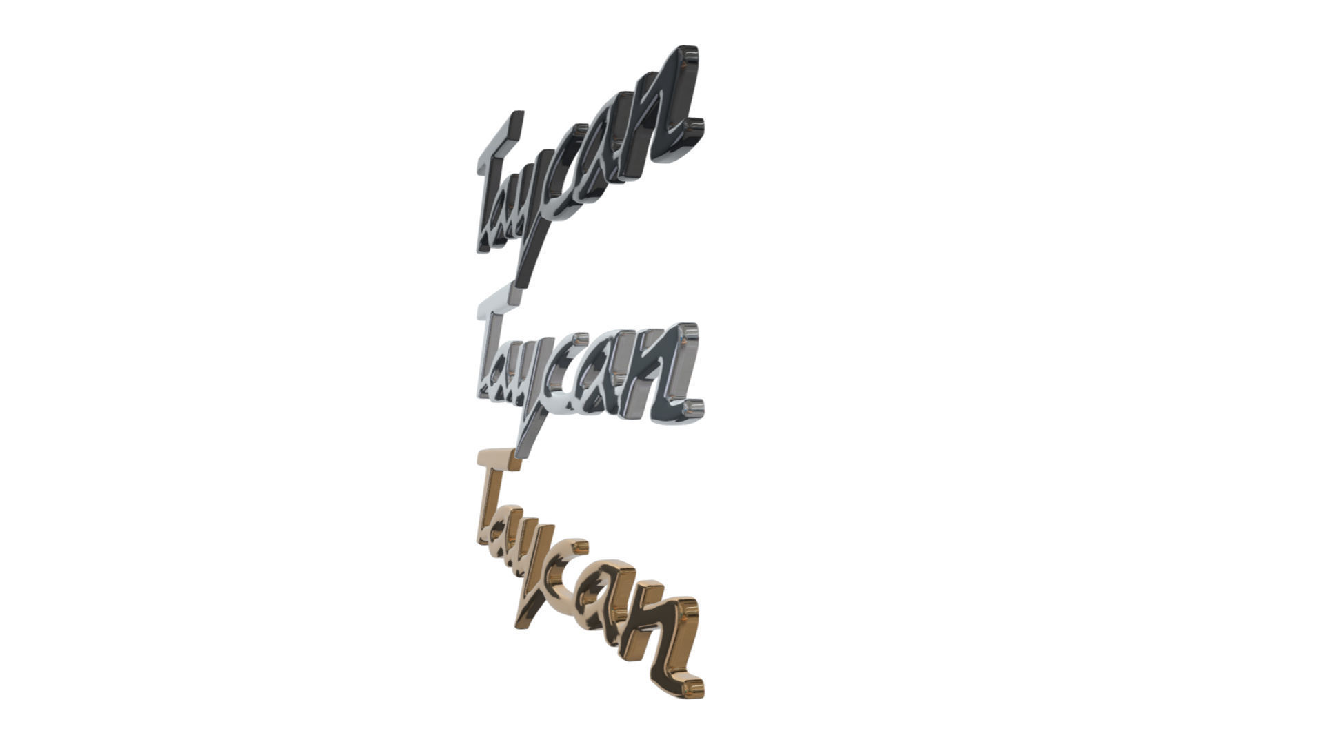 taycan Porsche emblem nameplate  3D print model_4