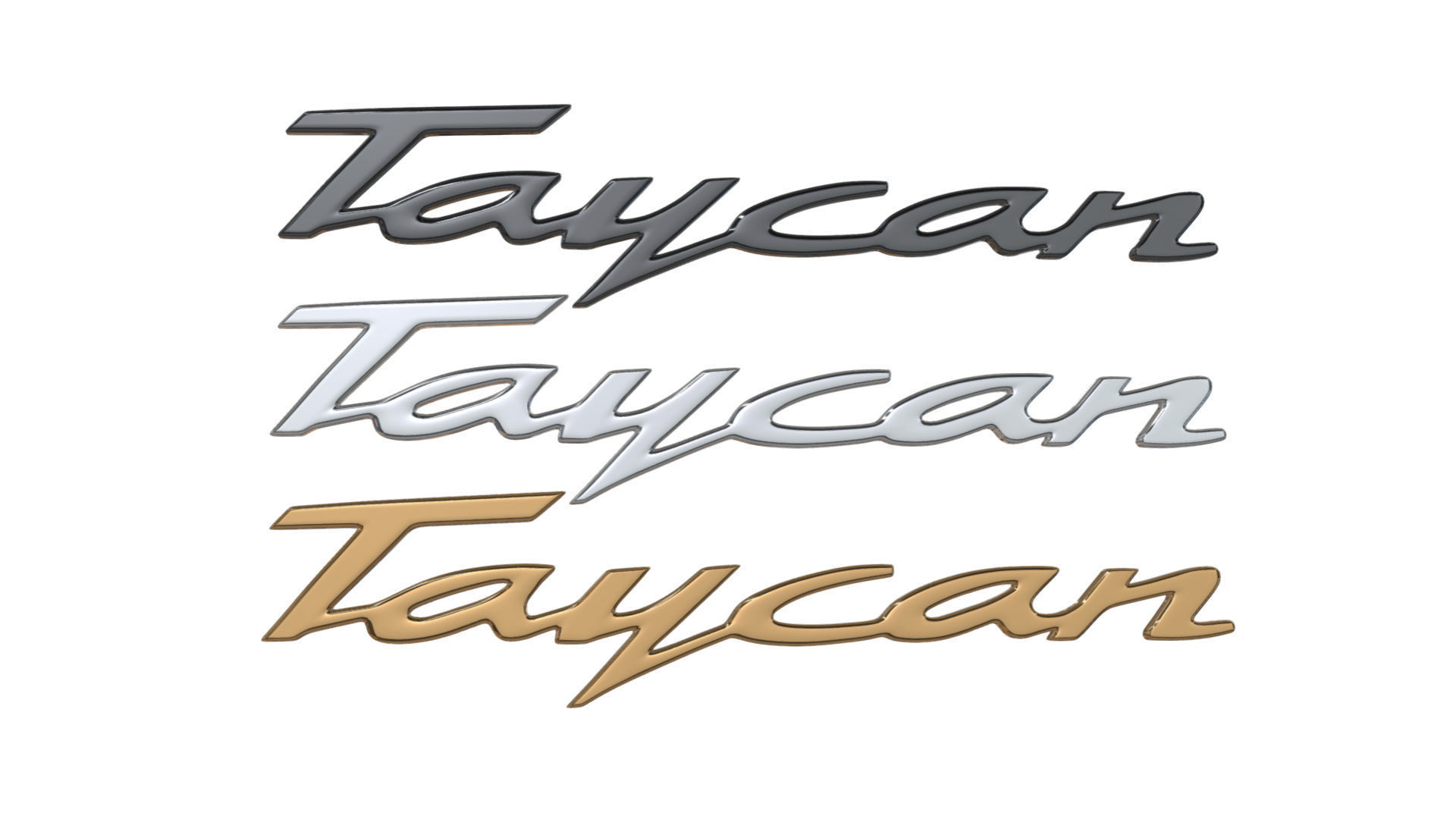 taycan Porsche emblem nameplate  3D print model_1