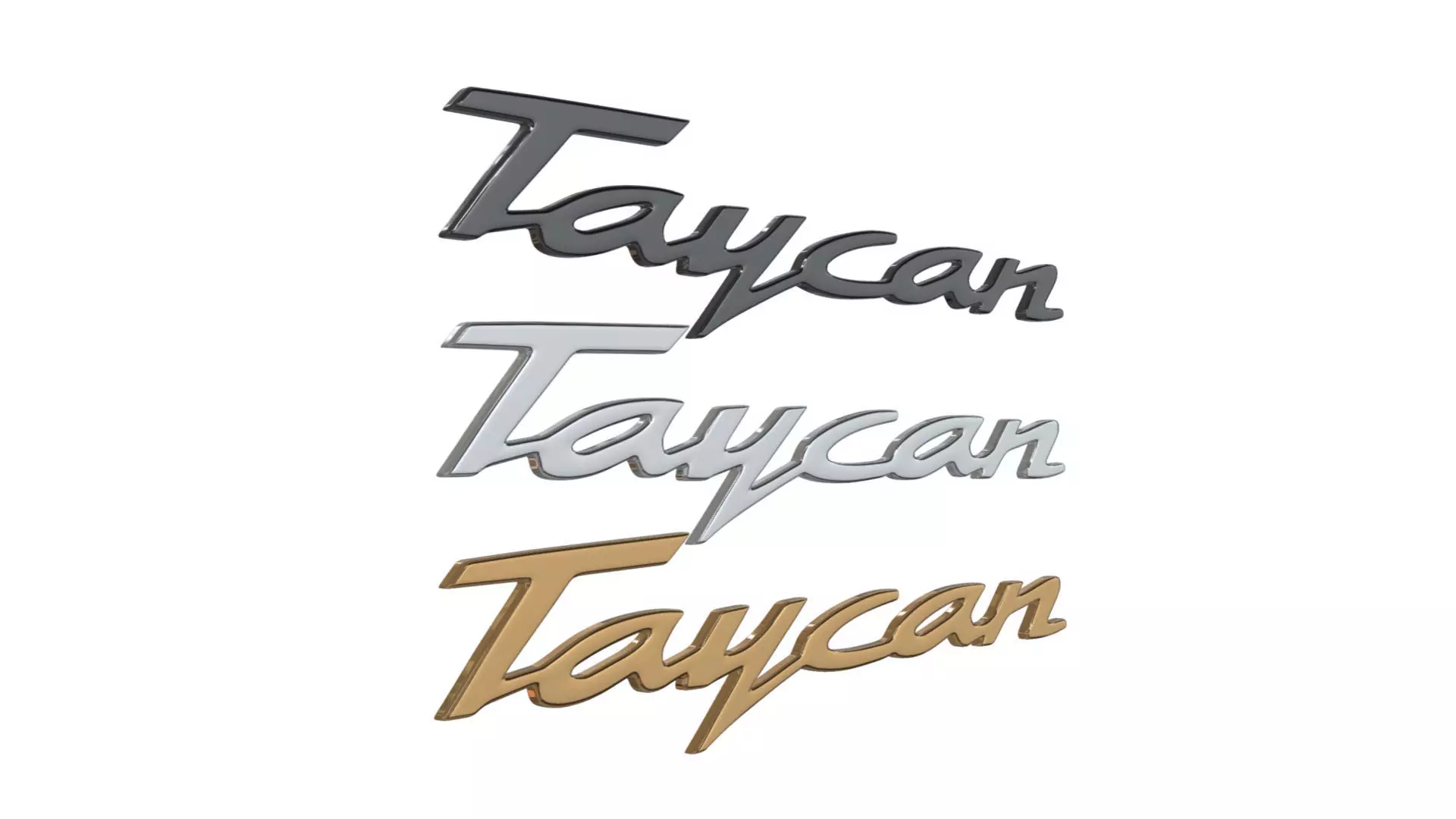 taycan Porsche emblem nameplate  3D print model_0