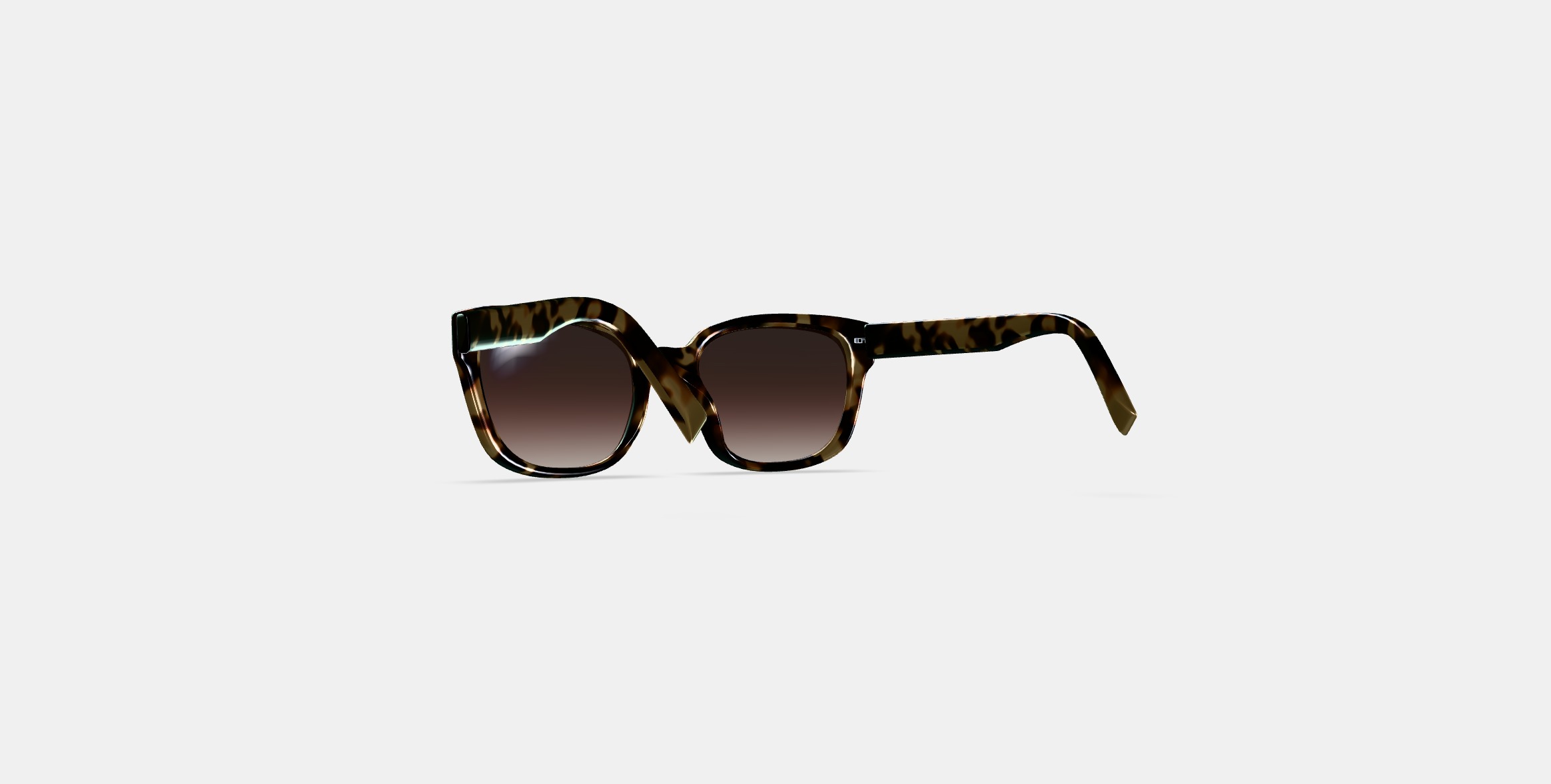 Aubrey Low Bridge Fit Sunglasses in Marzipan Tortoise 3D model_16