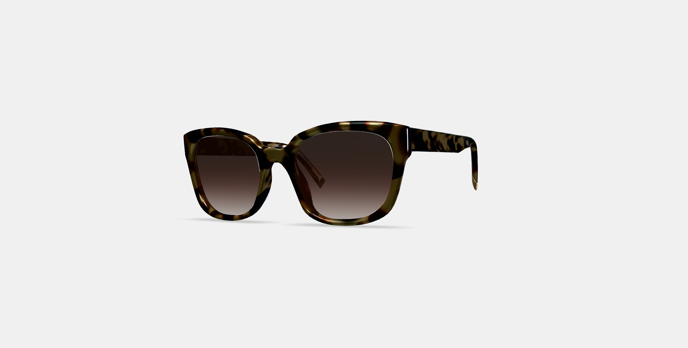 Aubrey Low Bridge Fit Sunglasses in Marzipan Tortoise 3D model_12