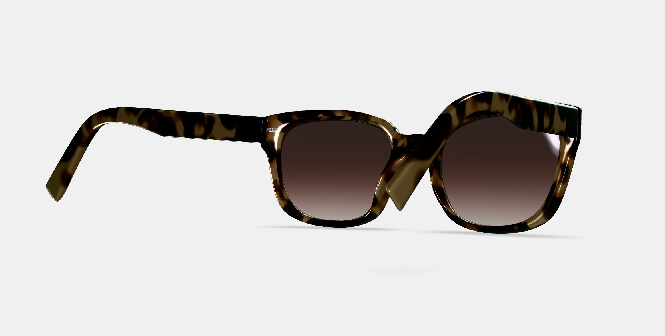 Aubrey Low Bridge Fit Sunglasses in Marzipan Tortoise 3D model_6