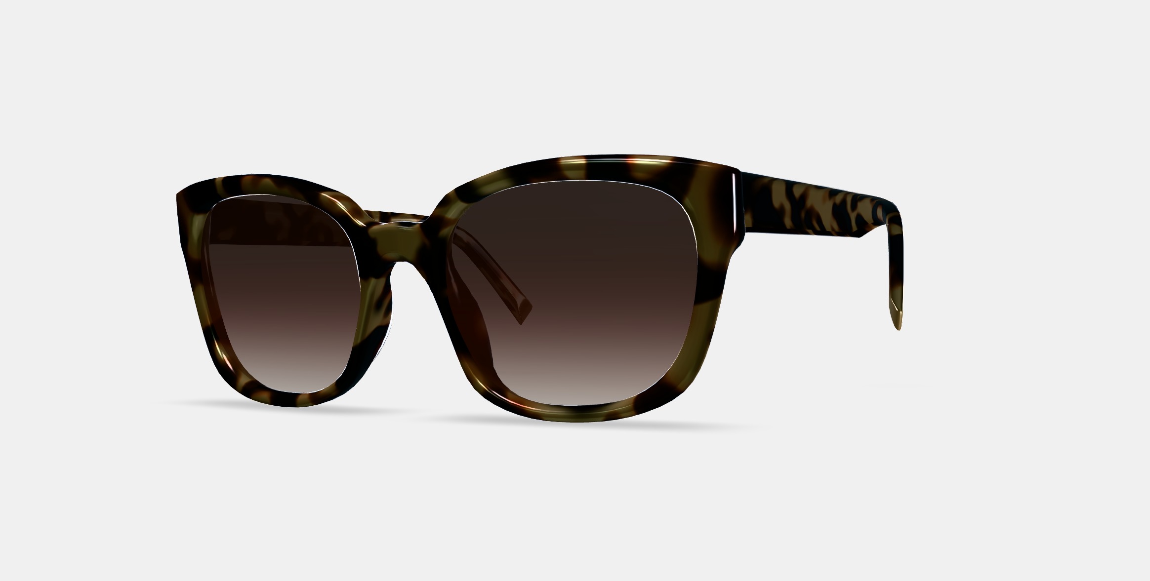 Aubrey Low Bridge Fit Sunglasses in Marzipan Tortoise 3D model_13