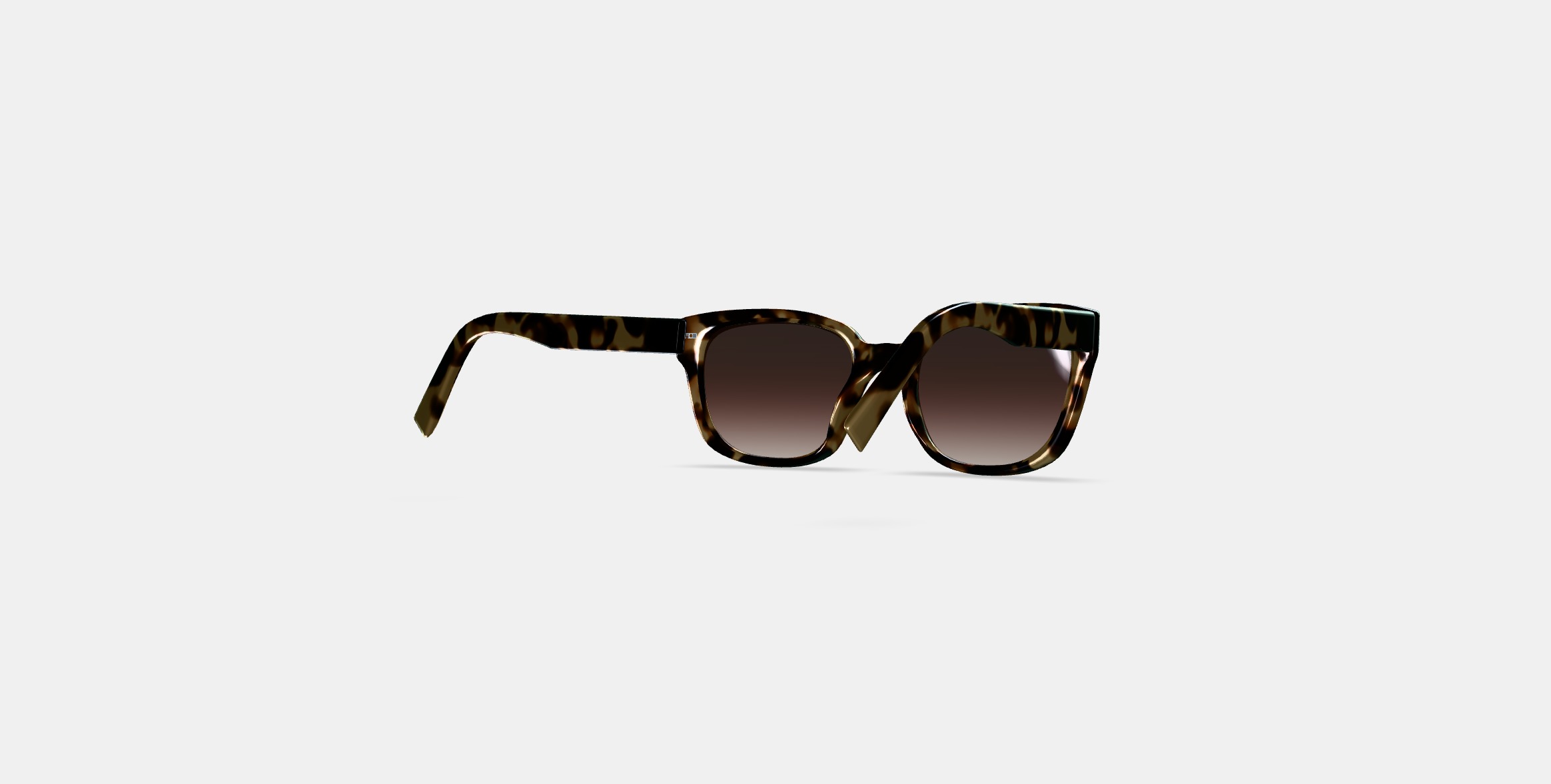 Aubrey Low Bridge Fit Sunglasses in Marzipan Tortoise 3D model_5