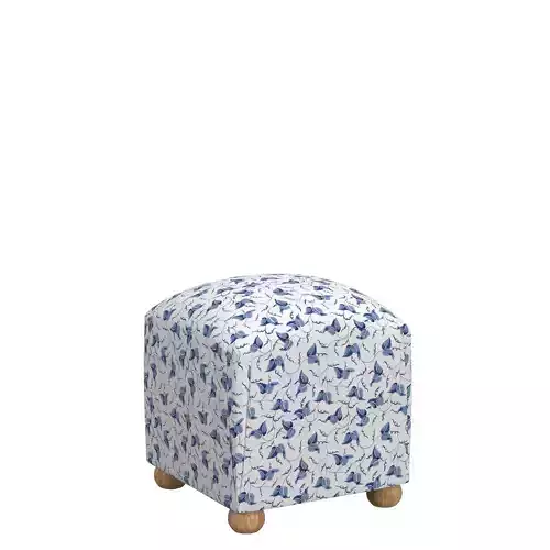 Cloth Company Hampton Ottoman Baby Blue Ivy Scroll 3D model