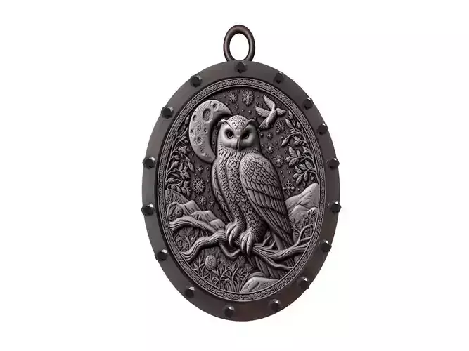 Snowy Owl Animal Pendant
