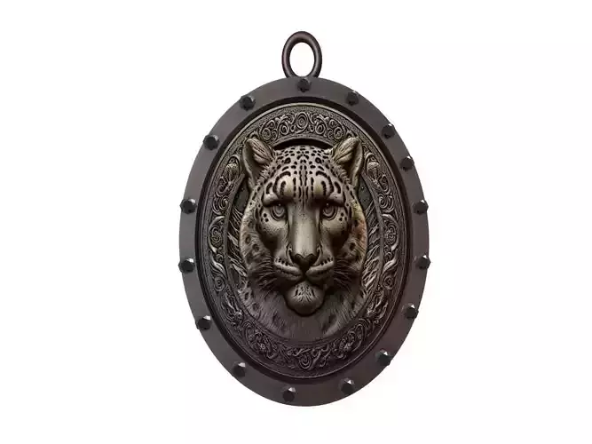Snow Leopard Animal Pendant