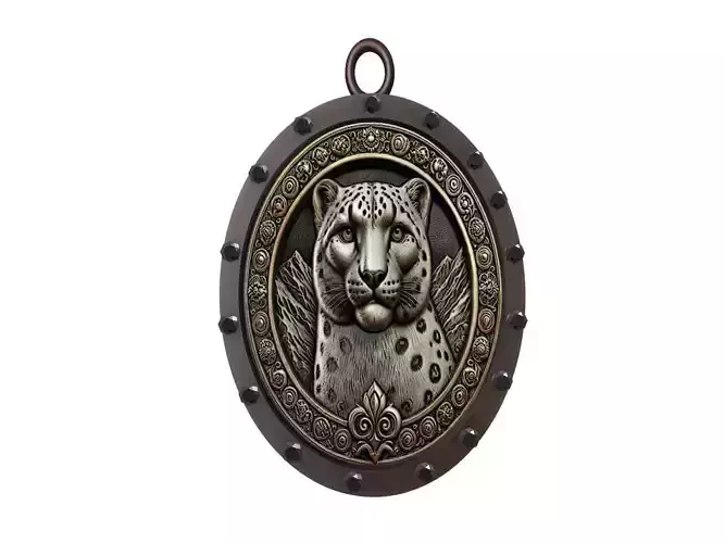 Snow Leopard Animal Pendant